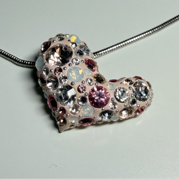 Swarovski Alana Heart Pendant Necklace Pink & Clear Crystals - Picture 3 of 7